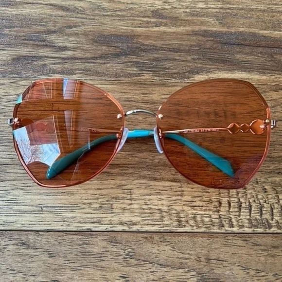 Emilio Pucci 61mm Square Sunglasses Shiny Rose Gold / Roviex W/ Case New NWT main image 12